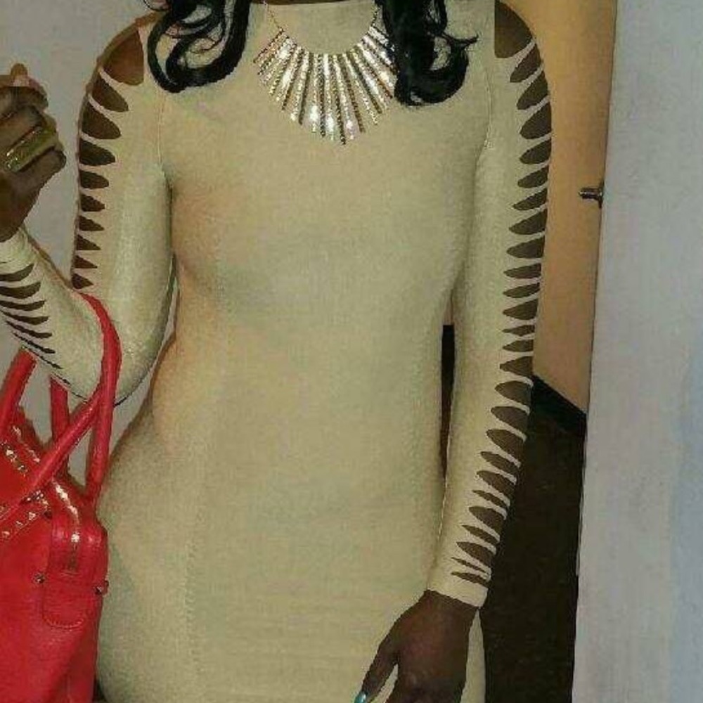 Gold body-con dress